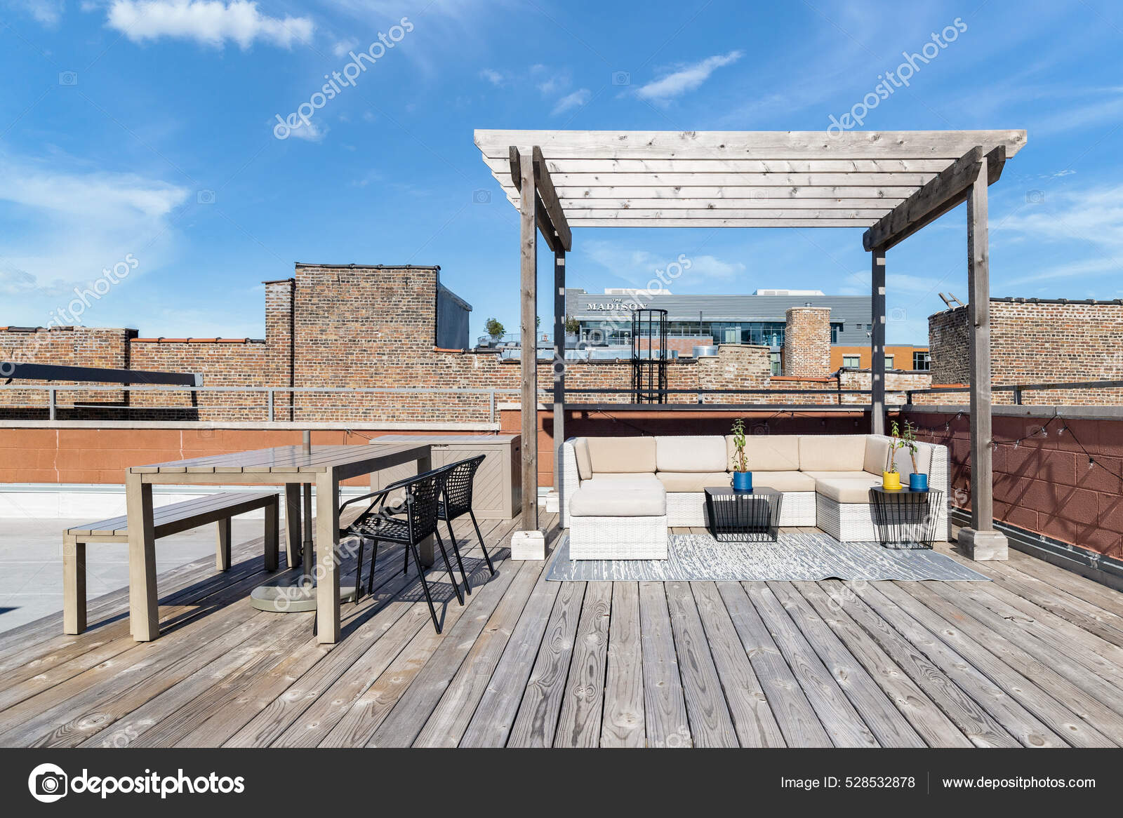 Chicago Usa June 2020 Condo's Cozy Rooftop Patio Downtown Chicago