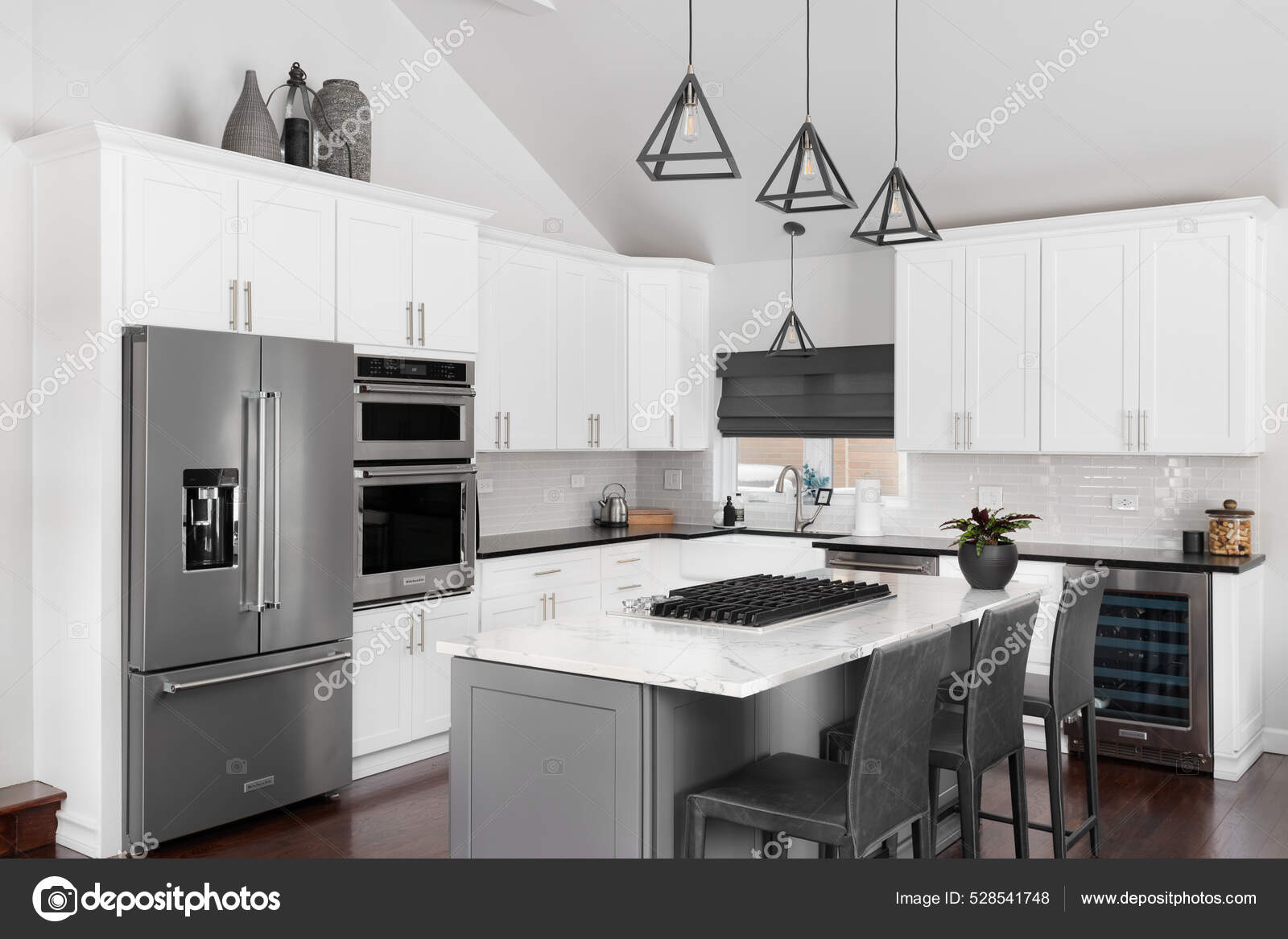 Beautiful Black & White Fall Farmhouse Kitchen, Home Stories A to Z