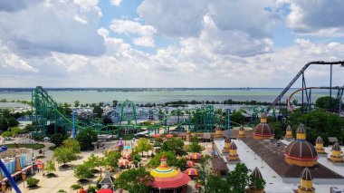 SANDUSKY, OH - 1 Haziran 2018: Cedar Point Lunaparkı ilk olarak 1870 'te inşa edildi ve 17' si lunapark olmak üzere dünyanın en iyi 72 lunaparkından biridir..