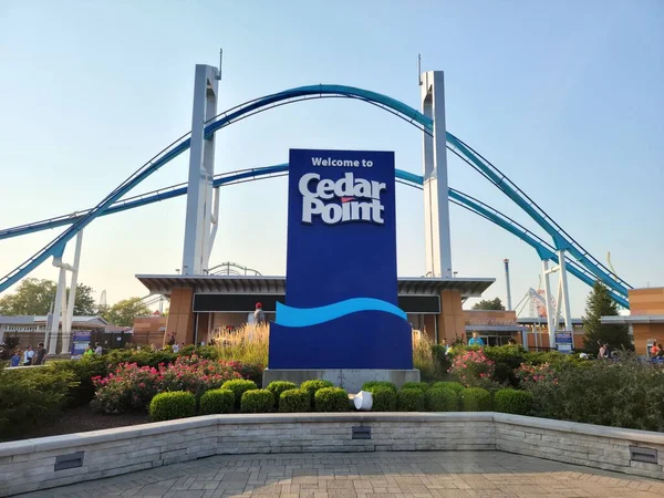 Sandusky Usa Agosto 2021 Entrada Cedar Point Con Paseo Gatekeeper —  Fotos de Stock