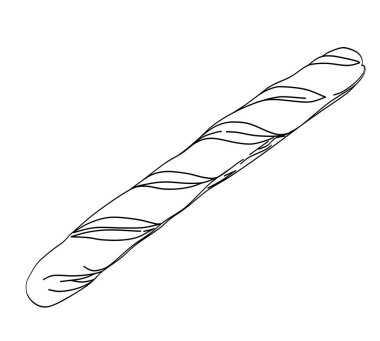 Ekmek. Çizgi çizilmiş vektör illüstrasyonu