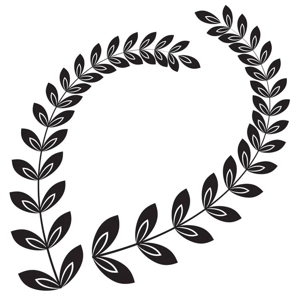 Yapraklı Laurel şubesi, set, vektör illüstrasyonu