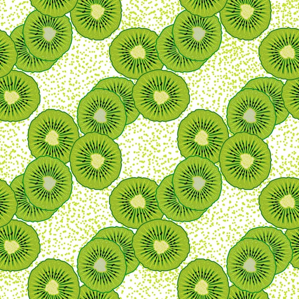 Sliced kiwifruit. Seamless background. Vector illustration — стоковый вектор