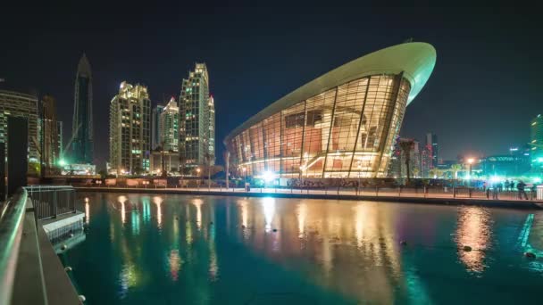 Dubai Ville Célèbre Marina Veilleuse Baie Panorama Timelapse Uae — Video