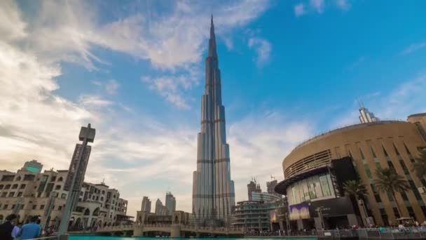 Дубай Оаэ Января 2017 День Города Дубай Самый Высокий Мире — стоковое видео