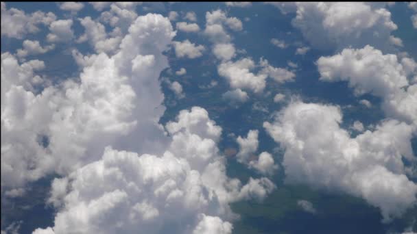 Zomer Dag Vlucht Jakarta Wolken Vliegtuig Vleugel Oogpunt Panorama — Stockvideo