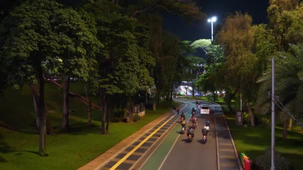 Jakarta Indonézia Circa 2020 Jakarta Város Éjszaka Megvilágított Híres Forgalmas Jogdíjmentes Stock Videó