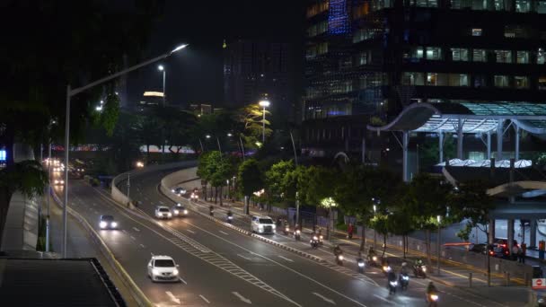 Jakarta Indonesia Circa 2020 Jakarta Πόλη Νύχτα Φωτίζεται Διάσημο Πολυσύχναστο — Αρχείο Βίντεο