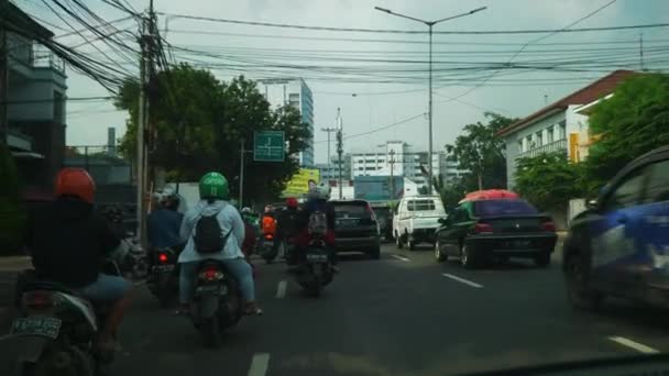 Jakarta Indonesia Circa 2020 Sunny Day Jakarta City Busy Traffic — 图库视频影像