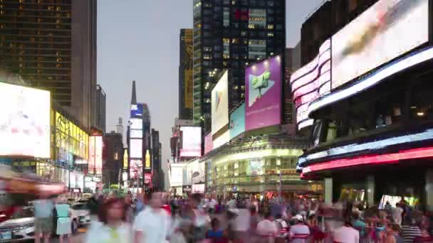 York City Szeptember 2014 Times Square Broadway Traffic Commercials Leds Jogdíjmentes Stock Videó