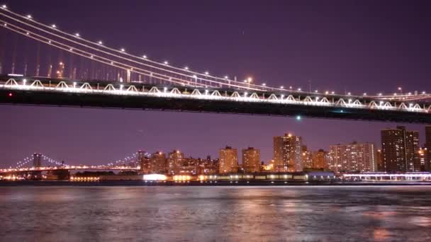 New York Belvárosában Éjszakai Fények Időeltolódás Usa Ból Stock Felvétel