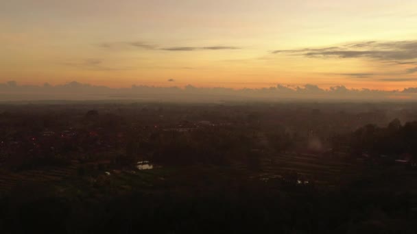 Sol Tarde Tiempo Bali Isla Pueblo Calma Vida Antena Panorama — Vídeos de Stock
