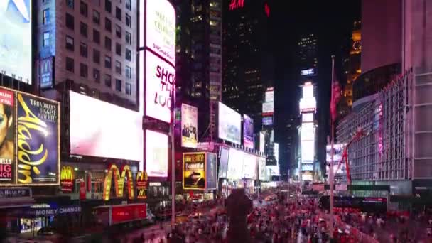 New York City 2014 Times Square Broadway Traffic Commercials Leds — Stock video
