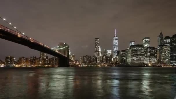 Luces Noche Del Centro Nueva York Lapso Tiempo — Vídeos de Stock