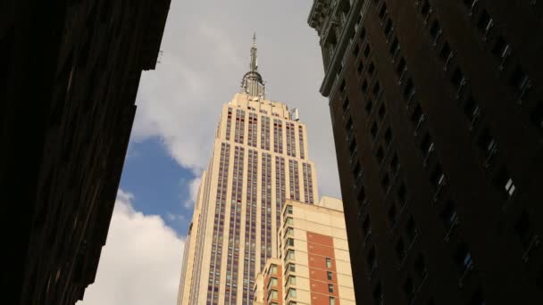 Nova Iorque Setembro 2014 Empire State Building Sunny Block Time — Vídeo de Stock