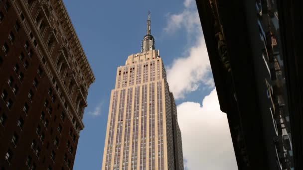 Nueva York Septiembre 2014 Empire State Building Sunny Block Time — Vídeo de stock