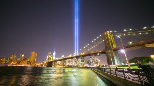 Memoriale Giorno Manhattan Notte Luci Timelapse Dal Settembre — Video Stock