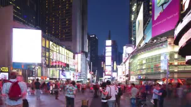 New York City 2014 Times Square Broadway Traffic Commercials Leds — Stock video