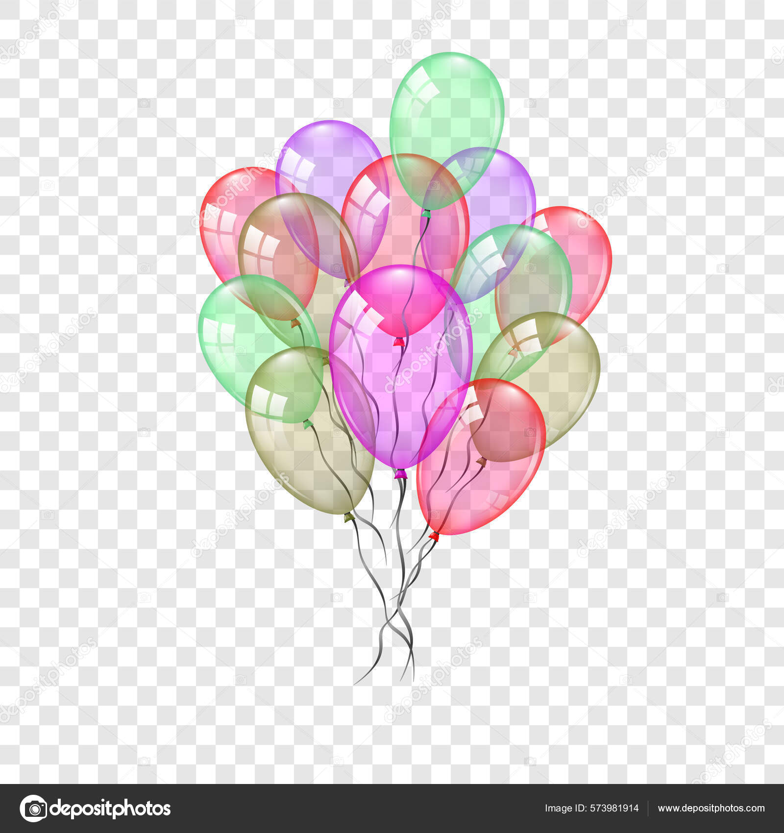 Image vectorielle Ballons Ensemble Bouquet Isolé Sur Fond Blanc Transparent  Couleur Brillant par ©Alona_S - 573981914, image size:1600x1700