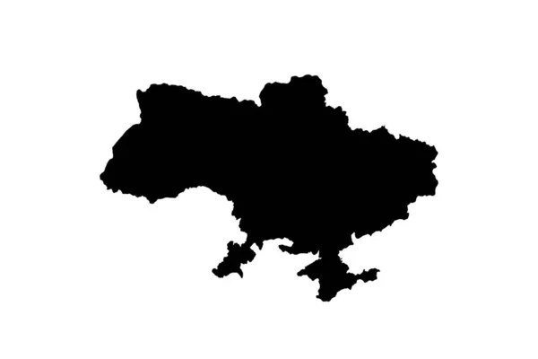 Ukrainian Flag Outline Isolated White Background Black Contour Silhouette Icon — Stock Vector