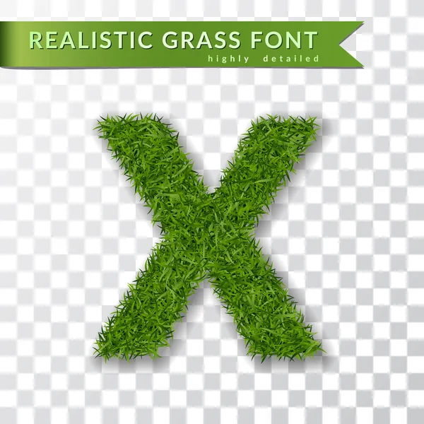 Grass Letter Alphabet Design Capital Letter Text Green Font Isolated Gráficos Vectoriales