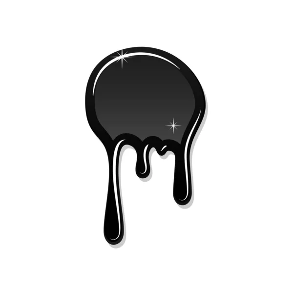 Drip Paint Spot Isolated White Background Black Ink Splash Splatter — Vector de stock