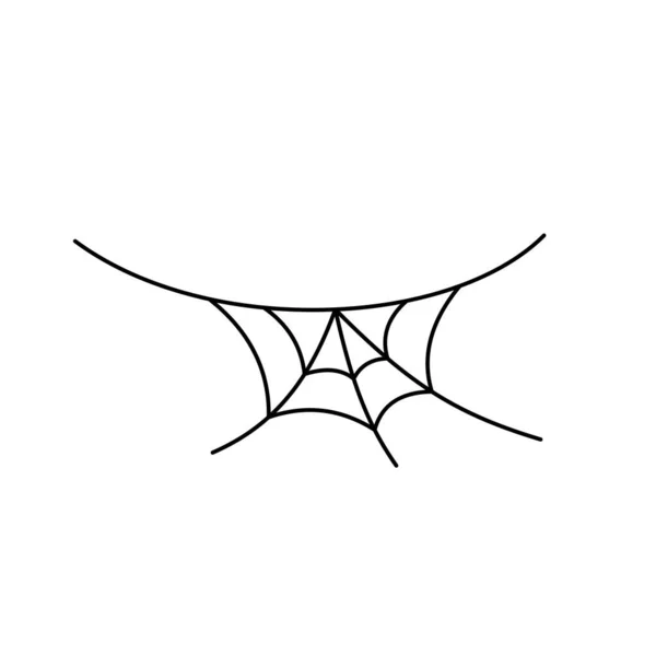 Scary Spiderweb Black Cobweb Isolated White Background Halloween Horror Decoration — 图库矢量图片