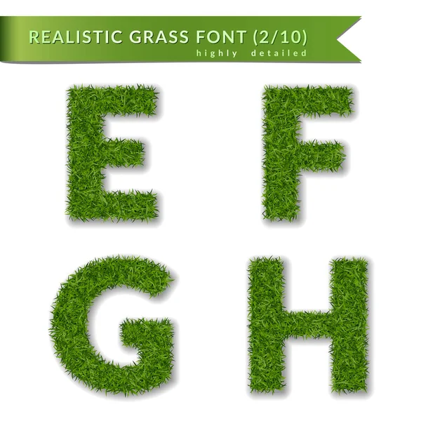 Grass Letters Set Alphabet Design Capital Letter Text Green Font lizenzfreie Stockvektoren
