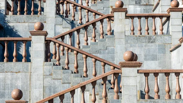 Гранитная Изогнутая Симметричная Лестница Фоновая Текстура Изображение Дизайна — стоковое фото