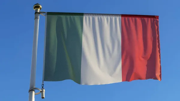 イタリアの国旗が青空の上に風になびく 外交概念 国際関係 テキストのスペース — ストック写真