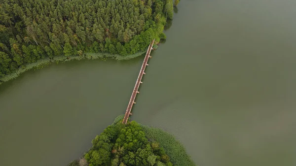 Stahlrahmenkonstruktion Einer Schmalspurbahnbrücke Über Den Fluss Oder See Brücke Mit — Stockfoto