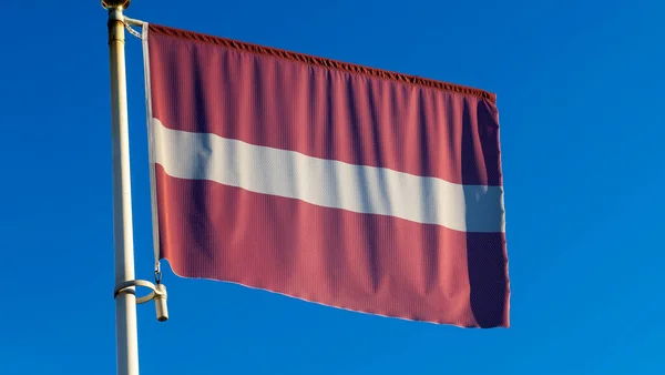 Bandera República Letonia Bandera Letonia Contra Cielo Azul Concepto Diplomático —  Fotos de Stock