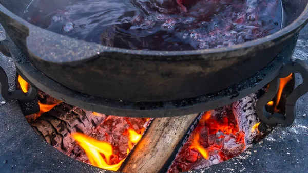 Flaring Fire Coals Close View Barbecue Charcoal Fire Red Hot — Stock Photo, Image