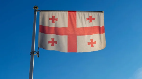 조지아의 깃발을 하늘에 플레어와 외교적 원문을 — 스톡 사진