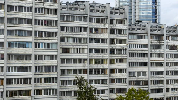 Bottom View Multi Storey Panel Residential Building Typical Post Soviet — Stock Photo, Image