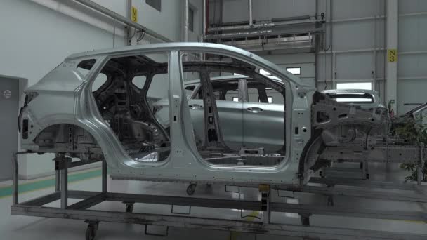 Productielijn Voor Productie Van Carrosserie Autofabriek Autofabriek Moderne Technologieën Fabriek — Stockvideo