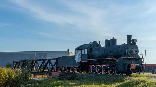 Locomotiva Vapor Retro Soviética Ferrovias Veteranas Vintage Trem Locomotiva Vapor — Fotografia de Stock