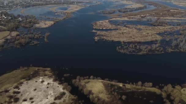 Überflutete Bäume Während Eines Hochwassers Bäume Wasser Landschaft Mit Frühjahrsüberflutung — Stockvideo