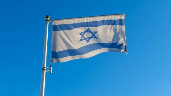 Bandera Israel Ondeando Viento Frente Sol Concepto Diplomático Relaciones Internacionales —  Fotos de Stock