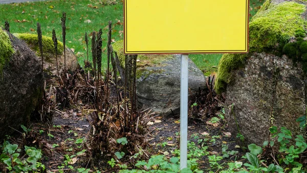 Çimlerin Üzerinde Boş Tabela Altyazı Için Yer Var Çki Yasağı — Stok fotoğraf