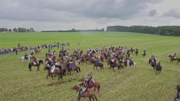 Ogólny Widok Lotu Ptaka Rekonstrukcję Bitwy Pod 1812 Roku Rosyjska — Wideo stockowe