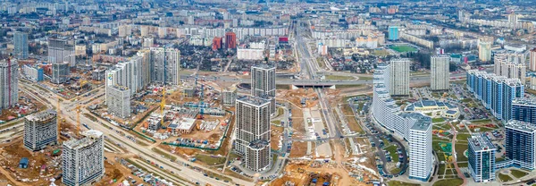 Άποψη Της Πόλης Από Ψηλά Κατοικημένη Περιοχή Στο Μινσκ Αεροφωτογραφία — Φωτογραφία Αρχείου