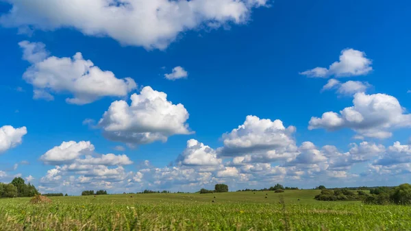 Haystack Rolls Cropeed Grass Rural Scape Agriculture Travel Concepts — Foto Stock