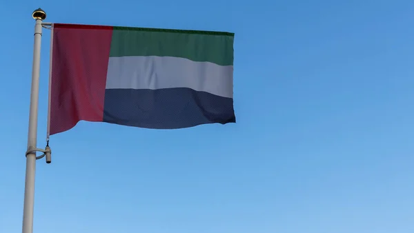 Bandeira Nacional Dos Emirados Árabes Unidos Mastro Bandeira Frente Céu — Fotografia de Stock