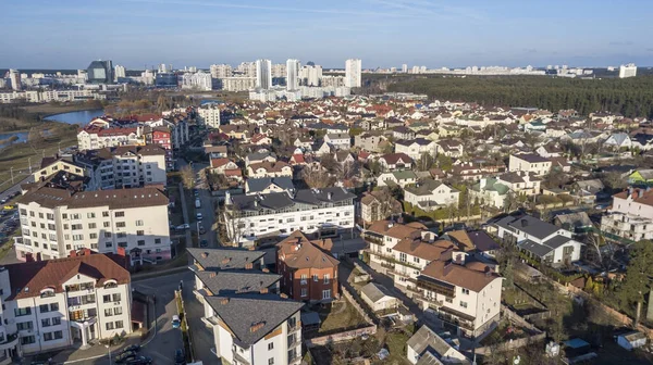 Una Vista Real Zona Residencial Minsk Día Soleado Espacio Para — Foto de Stock