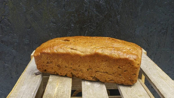 Глютену Цільний Зерновий Житній Хліб Чорному Тлі Концепція Здорової Їжі — стокове фото