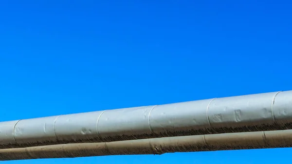 Βιομηχανικός Αγωγός Φυσικό Αέριο Και Πετρέλαιο Κλασικό Μπλε Φόντο Του — Φωτογραφία Αρχείου