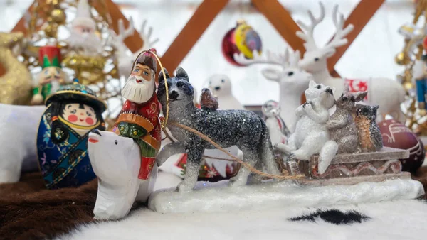 Harika Bir Noel Kompozisyonu Yakut Noel Baba Chyshaan Karakterli Birçok — Stok fotoğraf