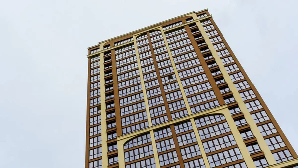 Modern Apartment Buildings Gray Day Dramatic Sky Facade Modern Apartment — Stock Photo, Image