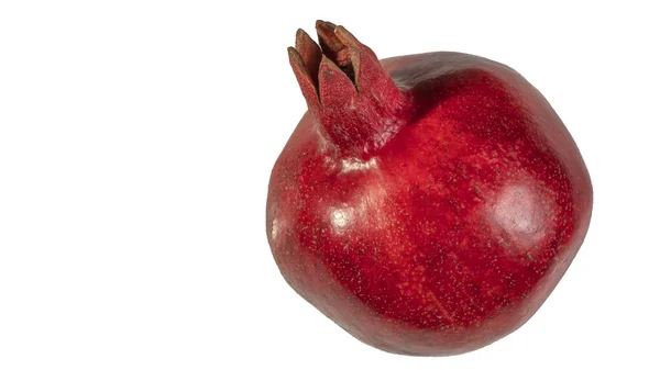 Hele Granaatappel Witte Achtergrond Ruimte Voor Tekst Vers Rauw Fruit — Stockfoto